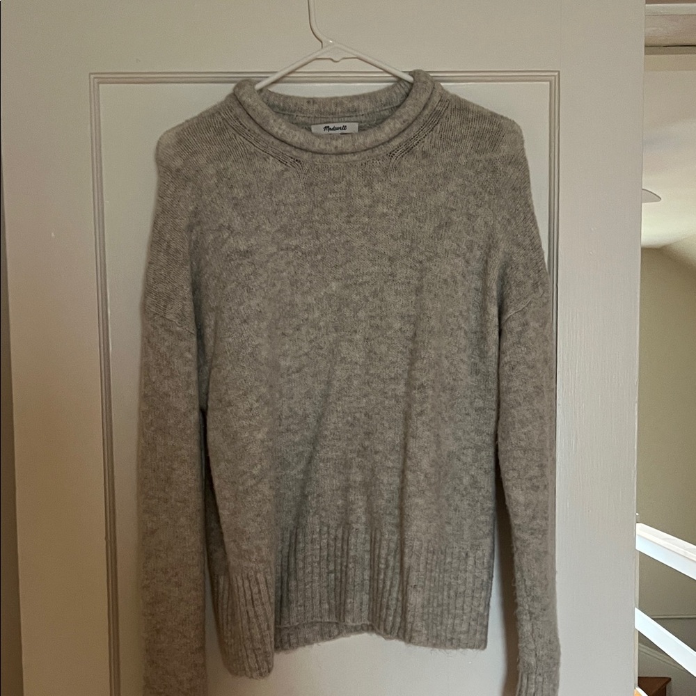 Madewell Women’s Rollneck Heathered Gray Crewneck Sweater
